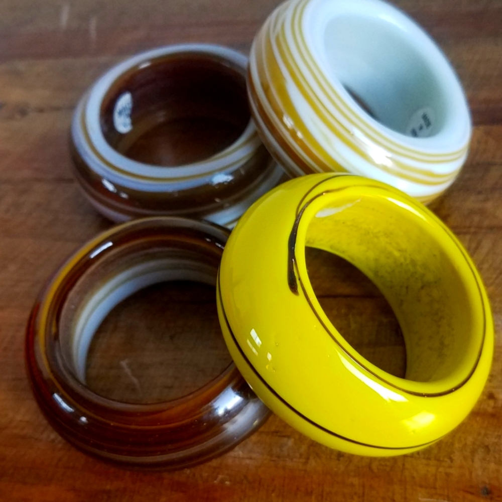 Anthro glass napkin rings